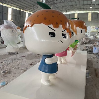 广场摆放玻璃钢卡通公仔标识雕塑 