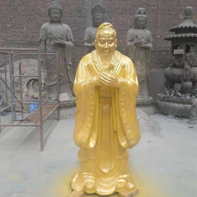 玻璃钢仿铜户外园林景观古代人物雕塑 