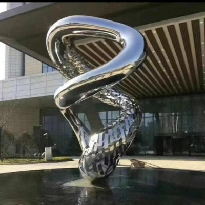 酒店会所不锈钢镜面创意异形景观雕塑 景观雕塑价格表生产商标识有限