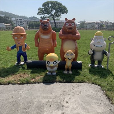 游乐场摆放玻璃钢卡通彩绘熊出没动画人物小品组合 熊出没雕塑螳螂好评抽象评语