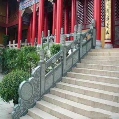 故宫庭院浮雕祥云创意青石围栏 