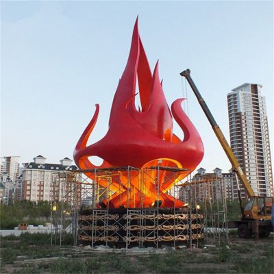 玻璃钢大型景观城市广场火苗雕塑 火苗雕塑学校传统风力腿部