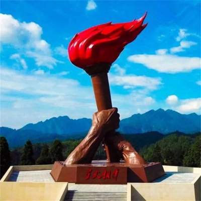 景区户外广场大型玻璃钢火炬雕塑 