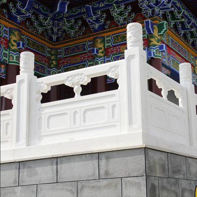 景区园林阳台安装汉白玉镂空防护栏板 护栏雕塑黄铜驳岸华坪富源