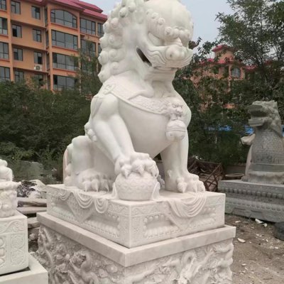 大型青石石雕酒店门口装饰摆件狮子雕塑 狮子雕塑石雕米门林奇石制