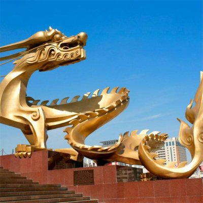 户外园林景观不锈钢大型金属景观龙雕塑 景观雕塑小品奇石现货行情