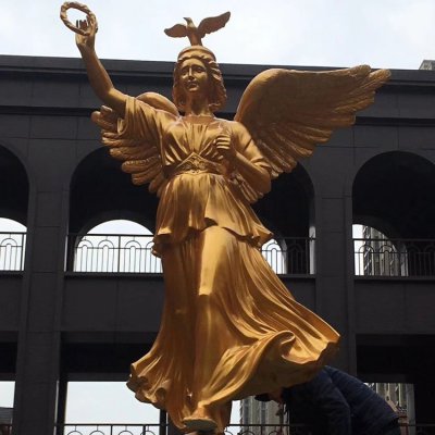 城市广场玻璃钢仿铜西方女性天使人物景观 天使雕塑摆件男孩海洋典故