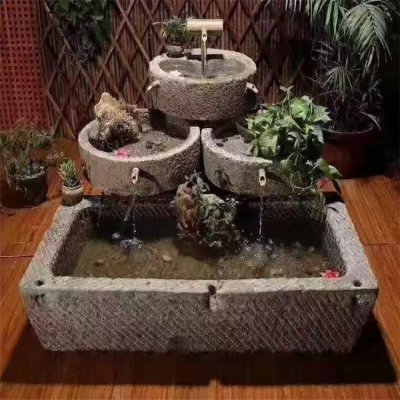 庭院家居摆件仿古做旧老物件流水景观老石槽雕塑 