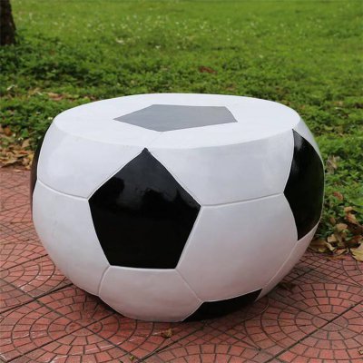园林公园玻璃钢创意足球造型桌子雕塑 桌子雕塑石雕价格大理石青石