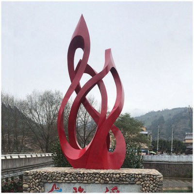 不锈钢创意景观火苗雕塑 火苗雕塑意思清徐城市抽象