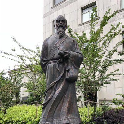 景区广场摆放铜雕古代人物雕塑 