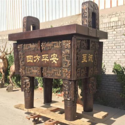 玻璃钢仿铜辅导司法鼎雕塑 