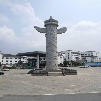 青石石雕户外广场华表柱雕塑 华表雕塑石雕纹样造型墓地