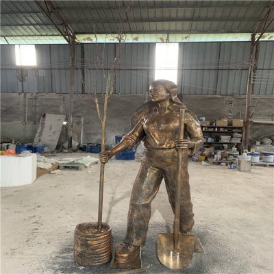 园林玻璃钢农耕人物情景小品雕塑 农耕雕塑主题广场美观商家