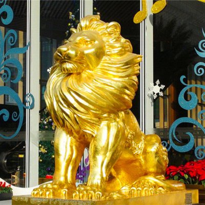 酒店会所门口大型景观招财喷金狮子雕塑 狮子雕塑价格城市事项工程