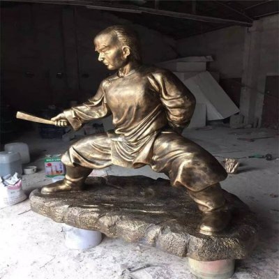 景区园林玻璃钢仿铜人物雕塑 