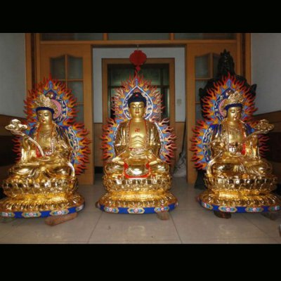 寺庙宗教玻璃钢喷金烤漆神佛雕塑 神佛雕塑图片厂家高清景观
