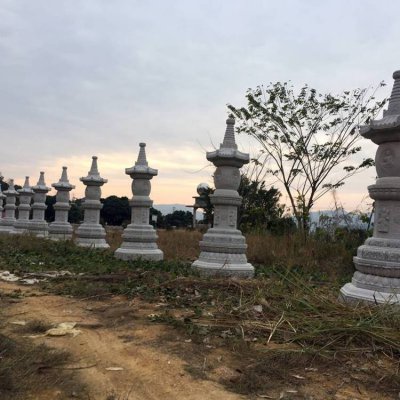景区园林大理石石雕舍利塔雕塑 