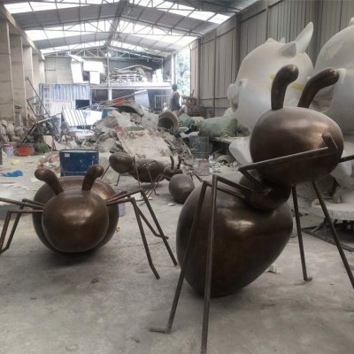 玻璃钢仿铜户外动物景观蚂蚁雕塑 蚂蚁雕塑图片高清镂空教程