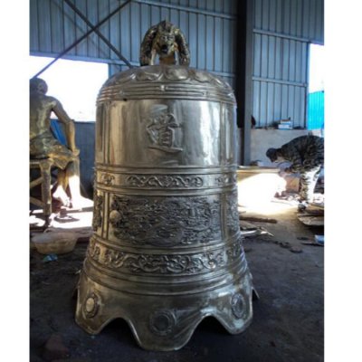 玻璃钢仿铜寺庙宗教景观吊钟雕塑 铜钟雕塑铜雕制造图集公司