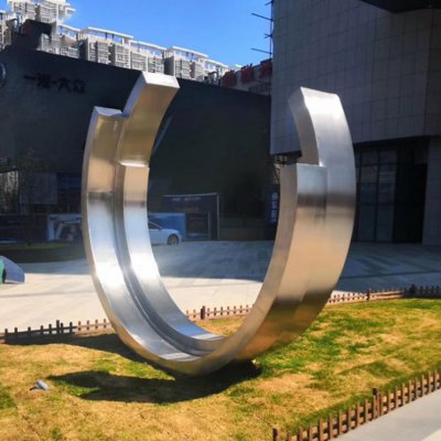 金属户外工厂不锈钢圆环雕塑 圆环雕塑厂家工资运动价值