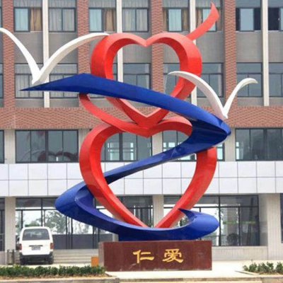 医院景观摆件不锈钢创意爱心雕塑 爱心雕塑制作中班效果图超市