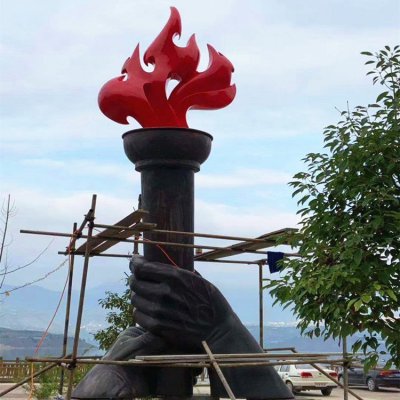 景点广场摆放大型玻璃钢火把景观雕塑 景观雕塑庭院海报客厅零售价