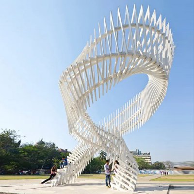 园林广场不锈钢异性创意景观摆件 景观雕塑校园钱一语句工具