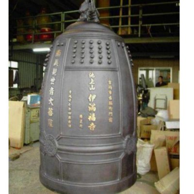 仿古做旧寺庙景观吊钟雕塑