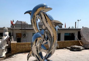 海豚景观不锈钢镜面雕刻