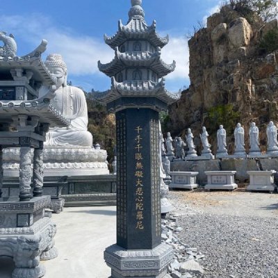 寺庙摆放青石雕刻经文藏式佛塔 佛塔雕塑石雕楼阁密宗工艺厂