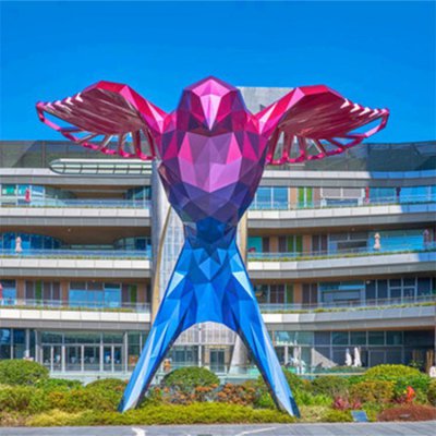园林户外玻璃钢几何抽象广场大型小鸟雕塑 小鸟雕塑愤怒儿童铁艺电话