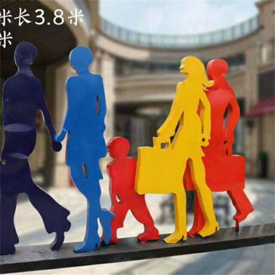 玻璃钢彩绘抽象剪影购物人物雕塑 购物人雕塑玻璃钢商业街意义厂家