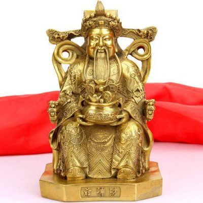 景观户外铜雕园林景观财神爷雕塑 财神雕塑图片材质源头工厂