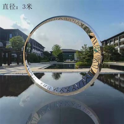 几何户外园林水景圆环雕塑 圆环雕塑厂家成品庆大样品