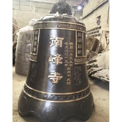 玻璃钢仿铜大型祈福纳福寺庙景观摆件吊钟雕塑 铜钟雕塑庙宇凤凰市场价格表