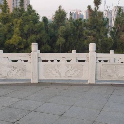 公园河道大理石石雕栏杆栏板雕塑 