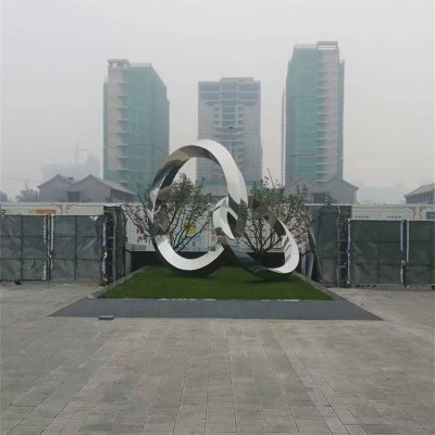 园林大型不锈钢圆环景观雕塑 圆环雕塑厂家异型设计图圆形