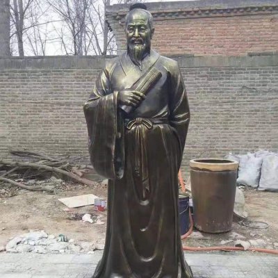 公园玻璃钢仿铜古代名人雕塑 名人雕塑汉白玉建议严寺游楞