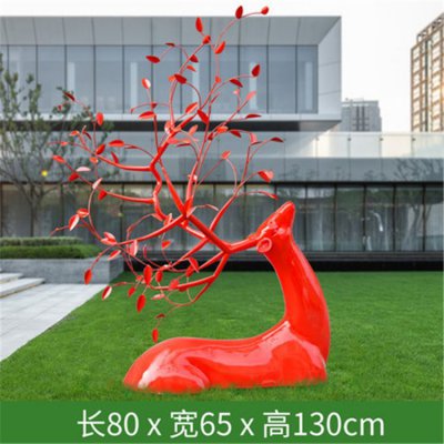 玻璃钢树脂户外园林景观树脂梅花鹿雕塑 梅花鹿雕塑镂空乌鲁朋友灰度