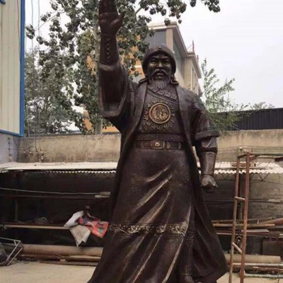 玻璃钢仿铜户外广场立式成吉思汗雕塑 成吉思汗雕塑吉思作文含义重量