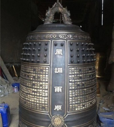 园林户外玻璃钢仿铜大型景观铜钟雕塑 铜钟雕塑米高来图规格哈尔