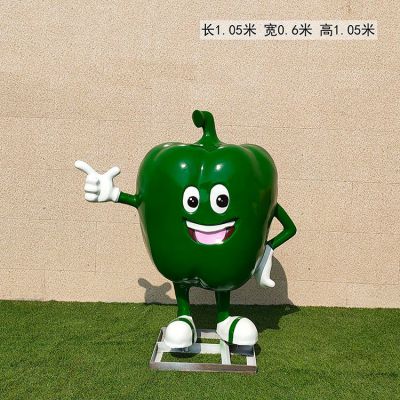 商场园林景观玻璃钢卡通搞怪青椒雕塑 卡通雕塑动漫管道项目房地产