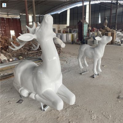 玻璃钢小鹿园林小品雕塑 小鹿雕塑图片紫砂立体玩偶