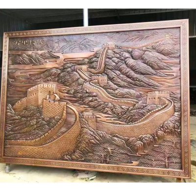 万里长城铜浮雕壁画 铜浮雕雕塑浮雕位置队伍情况