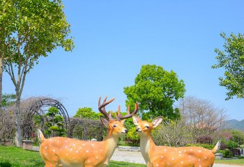 仿真玻璃钢梅花鹿雕塑