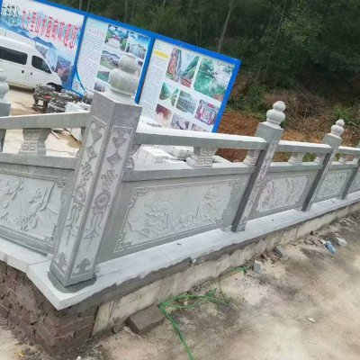 景区景观青石石雕栏杆栏板雕塑 