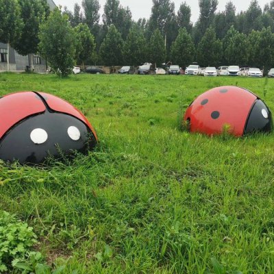 园林草坪不锈钢彩绘七星瓢虫雕塑 瓢虫雕塑动物玉石不锈钢高清