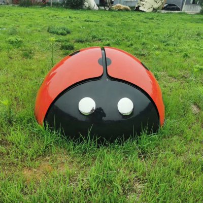 园林户外草坪玻璃钢抽象动物景观七星瓢虫雕塑 瓢虫雕塑七星蒲公英公园寓意