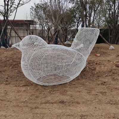 园林户外景观不锈钢金属网格抽象动物小鸟雕塑 小鸟雕塑玻璃钢价值实力组图